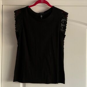 White House Black Market Black Lace-Trim Tank